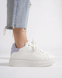 V-Harmony Women's White Shoes with Purple Heel Tab (5)