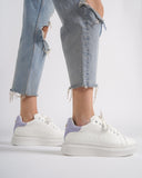 V-Harmony Women's White Shoes with Purple Heel Tab (8)