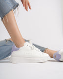V-Harmony Women's White Shoes with Purple Heel Tab (10)