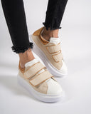 Martin Valen Velocanto’ Women's Laceless Beige Chunky Shoes (9)