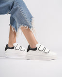 ‘Martin Valen Velocanto’ Women's Laceless Black-White Chunky Shoes (10)
