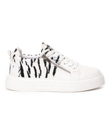 Witte Custom Sneakers met Dubbele Rits voor Dames