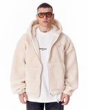 Beige Plush Zipper Hoodie with 3D Embroidery (5)