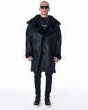 Valans Martin Valen Black Leather Jacket with Furry Trim