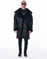 Chaqueta de Cuero Negra Valans Martin Valen con Ribete de Pelo