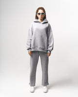 Rumi 3D-gedrucktes Oversize Graues Hoodie-Jogger-Set