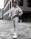 Rumi 3D Printed Oversized Gray Hoodie Tracksuit (3)
