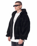 Black Plush Zipper Hoodie with 3D Embroidery (7)