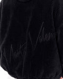 Black Plush Zipper Hoodie with 3D Embroidery (6)