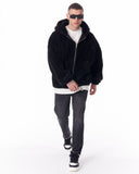 Black Plush Zipper Hoodie with 3D Embroidery (11)