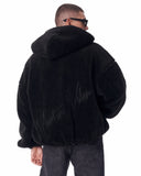 Black Plush Zipper Hoodie with 3D Embroidery (3)