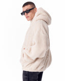 Beige Plush Hoodie With Embroidery Print (8)