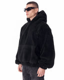 Black Plush Hoodie With Embroidery Print (3)