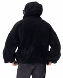 Black Plush Hoodie With Embroidery Print (2)