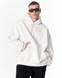 Minimalist Sleeve Printed White Oversized Hoodie (3)