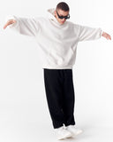 Minimalist Sleeve Printed White Oversized Hoodie (6)
