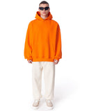 Minimalist Sleeve Printed Orange Oversized Hoodie (8)