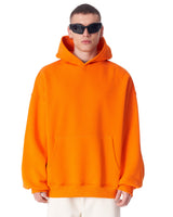 Minimalistische Oranje Oversized Hoodie met Mouwprint