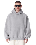 Minimalist Sleeve Printed Gray Oversized Hoodie