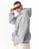 Minimalist Sleeve Printed Gray Oversized Hoodie (4)