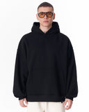 Puff Hood Oversized Black Hoodie