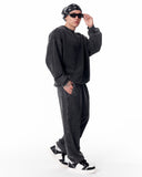 Washed Gray Oversized Tracksuit For Men (2)