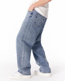 Men's Baggy Fit Light Blue Jeans with Denim Drawstring (6)