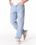 Ice Blue Loose Fit Jeans For Men