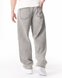 Men's Baggy Fit Gray Jeans with Denim Drawstring (9)