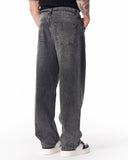 Men's Baggy Fit Faded Black Jeans with Denim Drawstring (5)