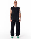 Men's Baggy Fit Black Jeans with Denim Drawstring (3)