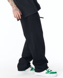 Men's Baggy Fit Black Jeans with Denim Drawstring (4)