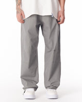 Pantalon Gris à Jambes Larges avec Poignets Réglables