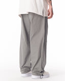 Adjustable Cuff Grey Wide-Leg Trousers (3)