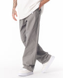 Adjustable Cuff Grey Wide-Leg Trousers (5)