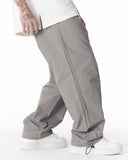 Adjustable Cuff Grey Wide-Leg Trousers (8)