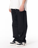 Adjustable Cuff Black Wide-Leg Trousers (3)