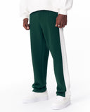 Green-White Sweatpants With Stripes on Side (3)