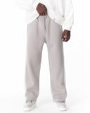 Gray-White Sweatpants With Stripes on Side (2)