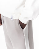 Gray-White Sweatpants With Stripes on Side (3)