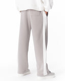 Gray-White Sweatpants With Stripes on Side (4)