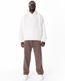 Brown-White Sweatpants With Stripes on Side (2)