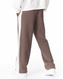 Brown-White Sweatpants With Stripes on Side (8)