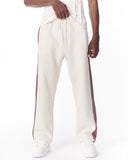 White-Brown Sweatpants With Stripes on Side (3)