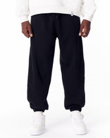 Jogging Câblé Tout Noir avec Détails de Couture