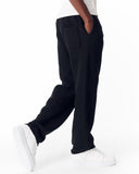 Relaxed Fit Ribbed Black Sweatpants With Drawstring (6)