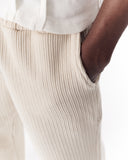 Relaxed Fit Ribbed Beige Sweatpants With Drawstring (4)