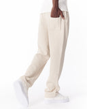 Relaxed Fit Ribbed Beige Sweatpants With Drawstring (7)