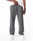 Relaxed Fit Ribbed Gray Sweatpants With Drawstring (2)