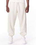 Full White Corded Jogger With Stitch Details